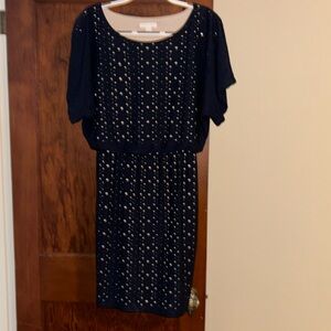 New York & Company Navy and Nude Dress